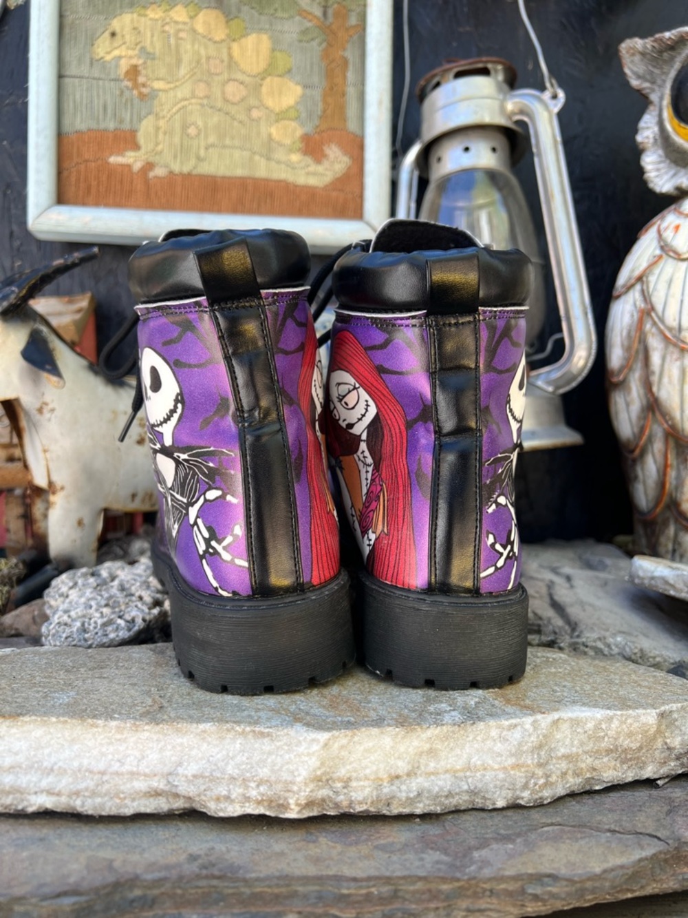Nightmare Before Christmas Gothic Skull Combat Boots - Picture 6 of 7
